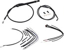Harley Davidson FX [BURLY BRAND] - Conjunto completo de cabo/linha de guiador de vinil preto para Ape Hanger