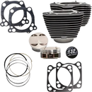 Harley-Davidson FLHTCUTG 1868 Tri Glide Ultra 114 [2023] - Big Bore Zylindersatz – Oberfläche: Pulverbeschichtet, Gefräste Lamellen, Wrinkle Black – Bild 4