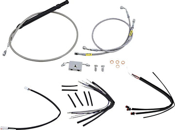 harley davidson flfb [BURLY BRAND] - Kit de cabo de guidão e linha de freio para guidão Burly Ape