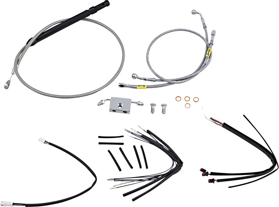 harley davidson flfb [BURLY BRAND] - Kit de cabo de guidão e linha de freio para guidão Burly Ape