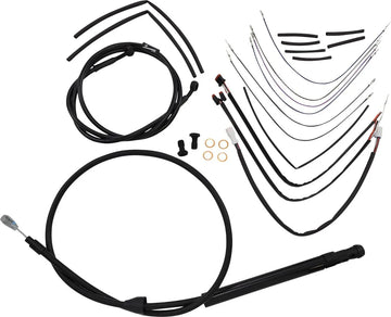 Harley davidson softail street bob fxbb [BURLY BRAND] - Kit completo de cabo/linha de guiador de vinil preto para cabides de macaco