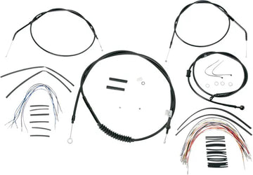 Harley Davidson Nightster [BURLY BRAND] - Conjunto completo de cabo/linha de guiador de vinil preto para Ape Hanger