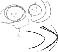 Harley Davidson Flhx [BURLY BRAND] - Kit completo de cabo/linha de freio trançado em aço inoxidável