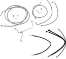 Harley Davidson Flhx [BURLY BRAND] - Kit completo de cabo/linha de freio trançado em aço inoxidável