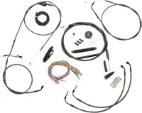 Harley Davidson Flhri [LA CHOPPERS] - Kit completo de cabo/linha de freio trançado à meia-noite