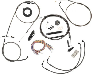 Harley Davidson Flhri [LA CHOPPERS] - Kit completo de cabo/linha de freio trançado à meia-noite
