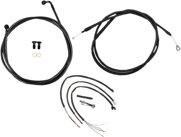 Harley Davidson Fxdrs 114 [LA CHOPPERS] - Kit completo de cabo/linha de freio trançado à meia-noite