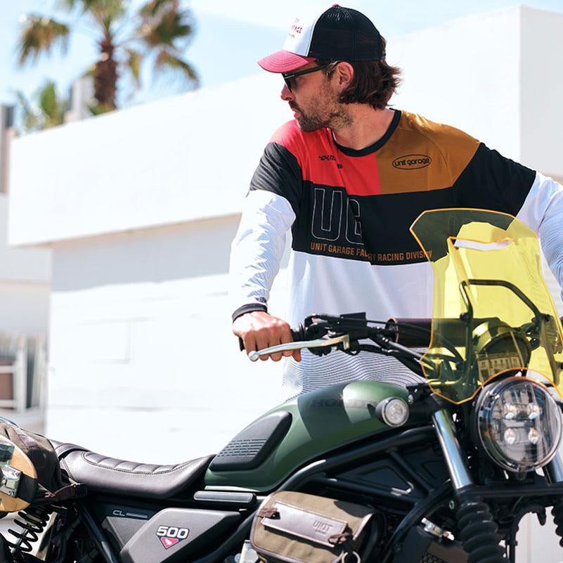 BMW R nineT 1200 Urban G/S (niedriger Auspuff) [2017-2023] - Vintage Unitgarage Trucker Hut weiß/rot