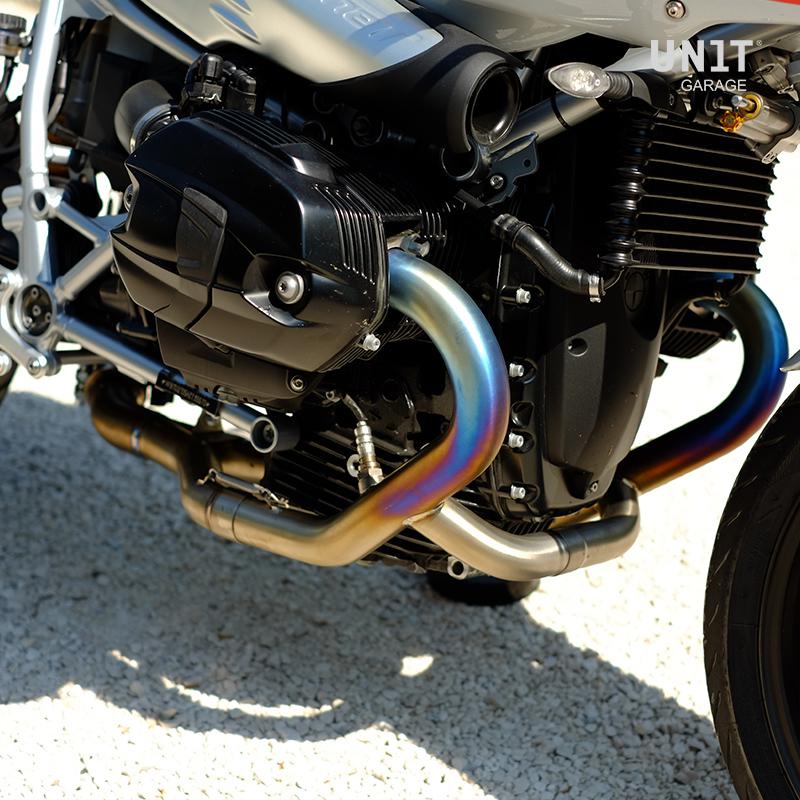 BMW R nineT 1200 Urban G/S (niedriger Auspuff) [2017-2023] - Abgaskrümmer ohne Katalysator in Titan mit sichtbarer Schweißung (EURO 3, EURO 4)