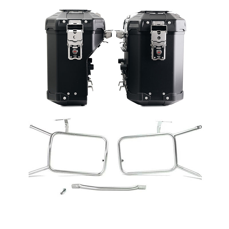 BMW R nineT 1200 Urban G/S (niedriger Auspuff) [2017-2023] - Atlas Aluminium-Taschenpaar 39L+32L + Atlas NineT Aluminium Taschenrahmen