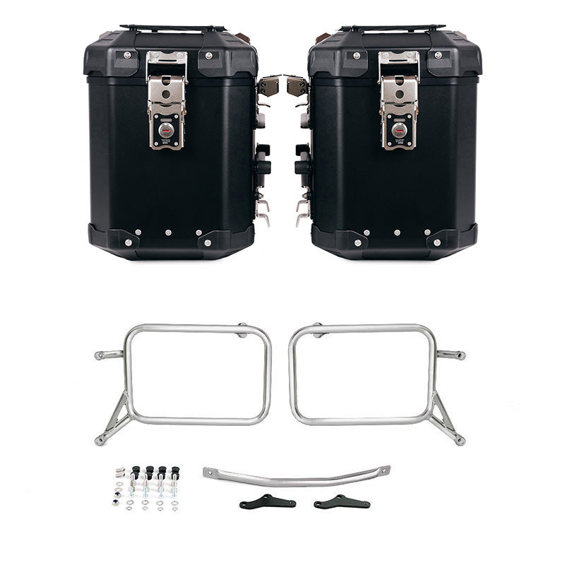 BMW R 1150 GS [1999-2004] - Conjunto de malas laterais em alumínio Atlas 48L + 48L + moldura de bolsa em alumínio R850R - R1100R - R1150R, R850GS - R1100GS - & ADV