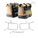 BMW R nineT 1200 Urban G/S (niedriger Auspuff) [2017-2023] - Paar Cult-Seitentaschen aus Canvas 40L - 50L + Paar Aluminiumplatten + Atlas NineT Aluminium Taschenrahmen