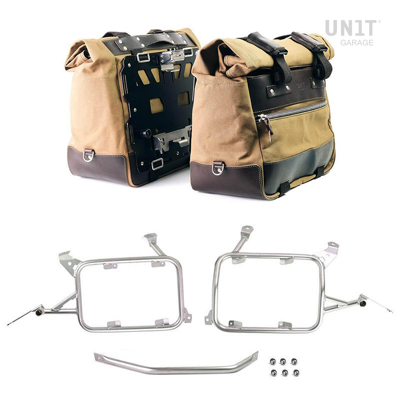 BMW R 1200 GS LC [2013-2018] - Paar Cult-Seitentaschen Canvas 40–50L + Paar Aluminiumplatten + Taschenrahmen Alu R1200GS LC - R1250GS & ADV