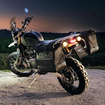 BMW R nineT 1200 Urban G/S (niedriger Auspuff) [2017-2023] - Paar Cult-Seitentaschen aus Spaltleder 40L - 50L + Aluminiumplatte