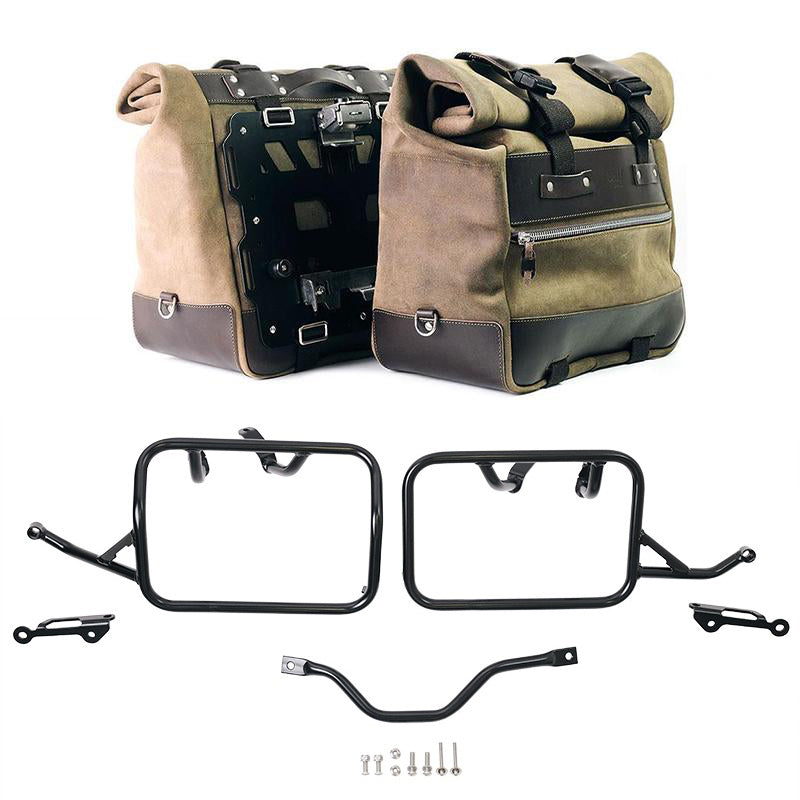 BMW R 12 G/S [2025-2026] - Paar Cult-Seitentaschen aus Spaltleder 40L – 50L + Aluminiumplatte + BMW R12 G/S-Rahmen