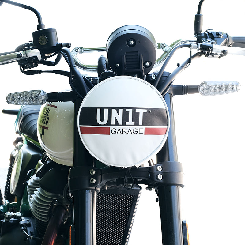 BMW R nineT 1200 Racer [2017-2020] - Scheinwerferabdeckung aus Leder mit Logo