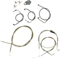 Harley Davidson Flhri [LA CHOPPERS] - Kit de cabo/linha de freio coberto de aço inoxidável padrão