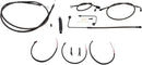 Harley Davidson FLS [LA CHOPPERS] - Kit completo de cabo/linha de freio trançado à meia-noite