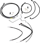 Harley Davidson Flhx [BURLY BRAND] - Conjunto completo de cabo/linha de guiador de vinil preto para cabide de macaco