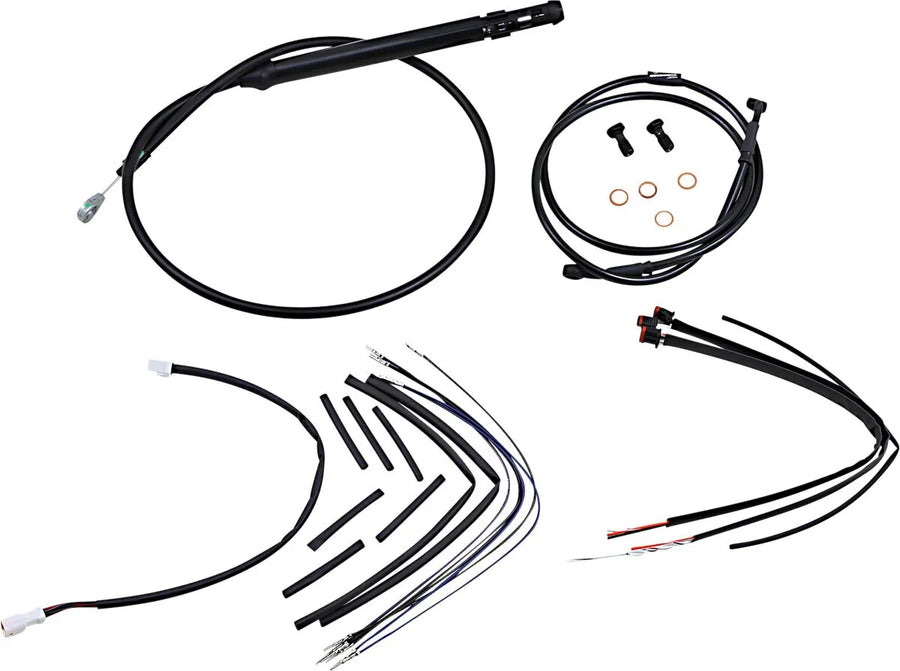Harley davidson softail street bob fxbb [BURLY BRAND] - Kit completo de cabo/linha de guiador de vinil preto para cabides de macaco