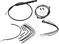 Harley Davidson FX [BURLY BRAND] - Conjunto completo de cabo/linha de guiador de vinil preto para Ape Hanger