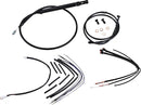 Harley Davidson FX [BURLY BRAND] - Conjunto completo de cabo/linha de guiador de vinil preto para Ape Hanger