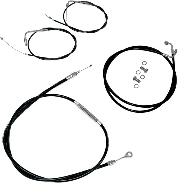 Harley Davidson Flst [LA CHOPPERS] - Kit de cabo/linha de freio de vinil preto padrão