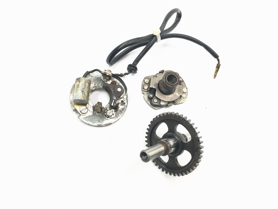 Yamaha XT 500 1U6 [1981] - Ajuste de ignição do regulador centrífugo do interruptor de contato de ignição