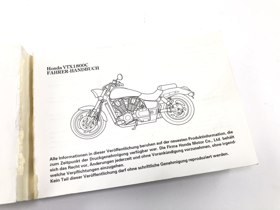 Honda VTX 1800 SC46 [2004] - Manual do motorista Instruções de operação Manual do proprietário apenas em alemão
