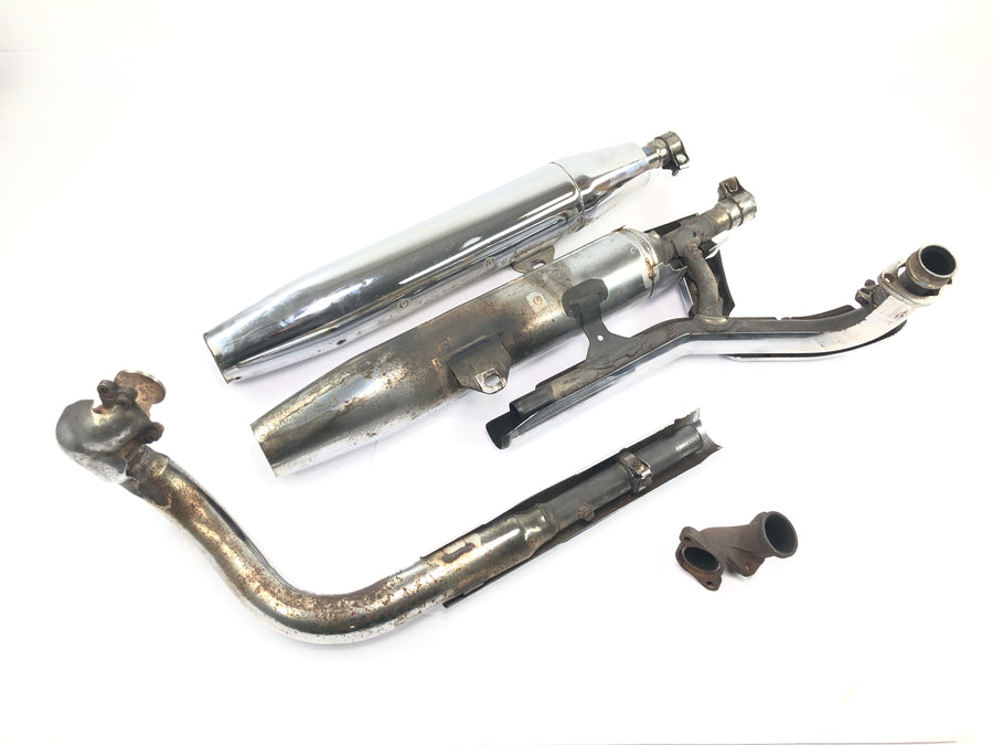 Yamaha XVS 650 4VR [1997] - Sistema de escape, silenciador traseiro, coletor completo
