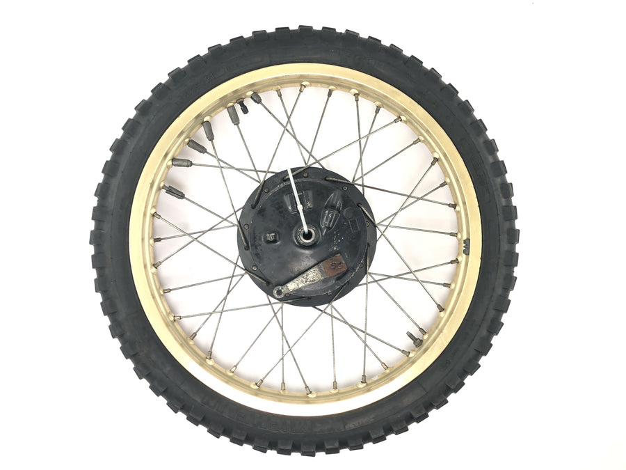 Yamaha XT 500 1U6 [1981] - Roda dianteira com raios dourados 1,85 x 21" com freio a tambor