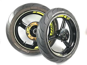 Husqvarna TE 610 H6 8AE [Suzuki RGV 250] - Conjunto de pneus de aro roda dianteira 3,50 x 17 roda traseira 4,50 x 17 conjunto com cópia simulada