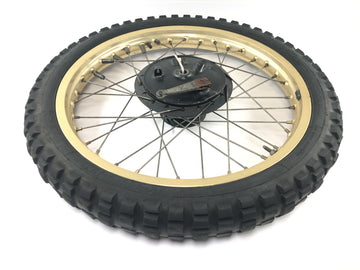Yamaha XT 500 1U6 [1981] - Roda dianteira com raios dourados 1,85 x 21" com freio a tambor