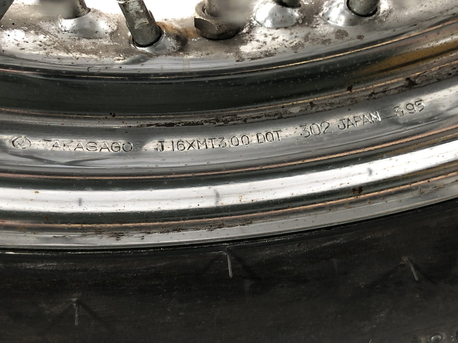 Kawasaki VN 800 VN800A [1996] - roda traseira com aro completo, pneu de roda com raios 16 x 3,00"