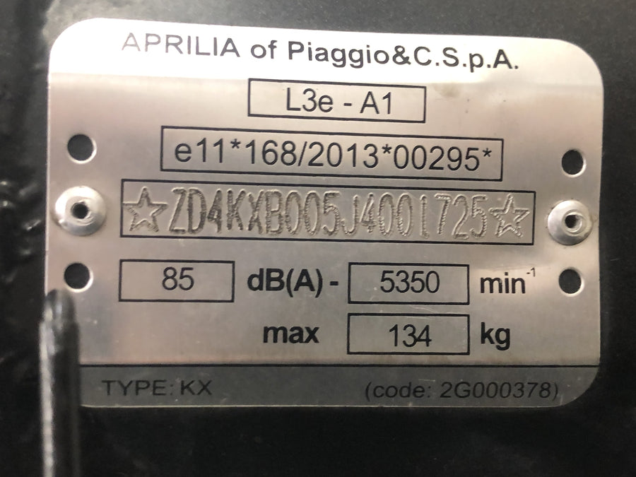 Aprilia SX 125 KX [2018] - Quadro principal com papéis