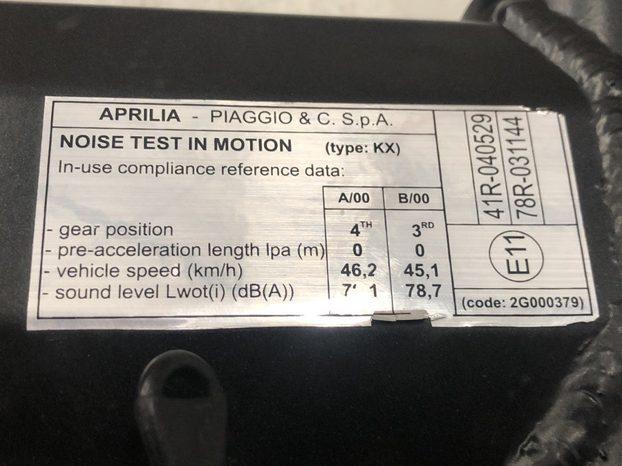 Aprilia SX 125 KX [2018] - Quadro principal com papéis