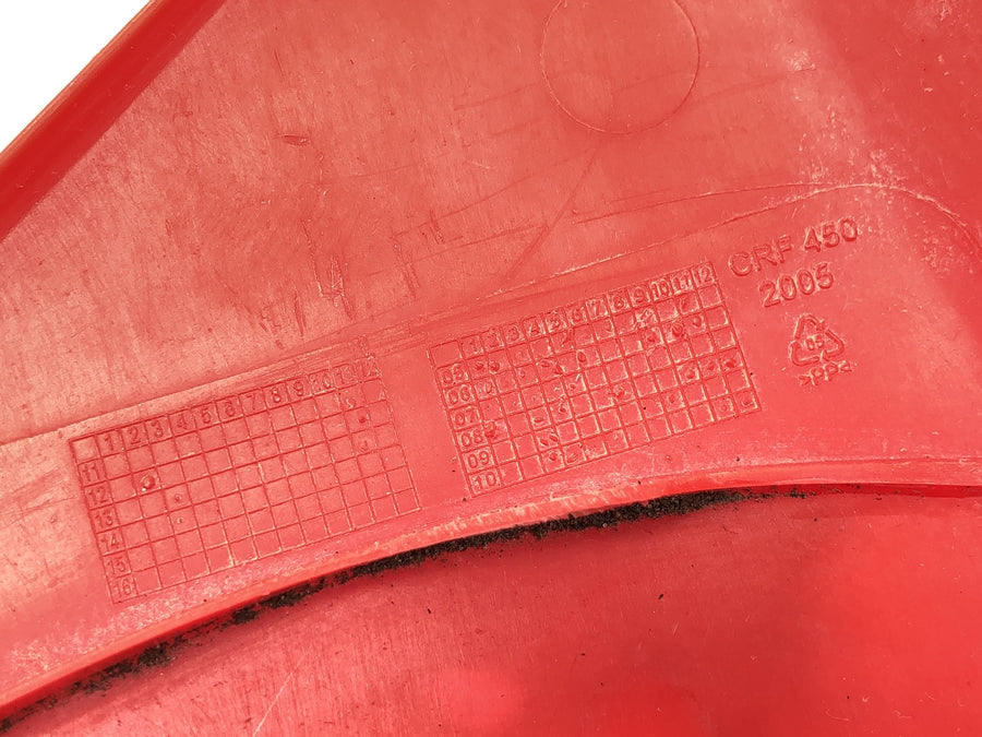 Honda CRF 450 R [2007] - Carenagem do tanque painel lateral direito plástico vermelho
