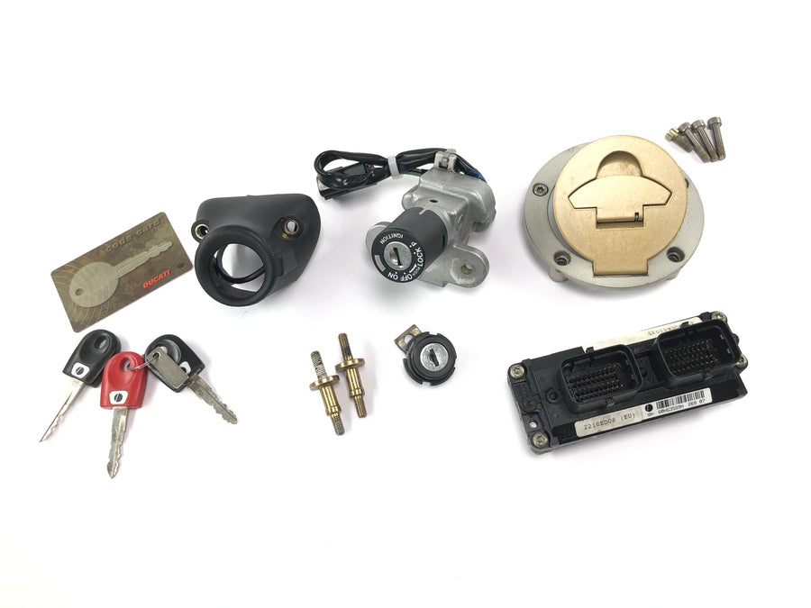 Ducati ST3 S3 [2004] - Conjunto de fechadura com imobilizador, fechadura de ignição, tampa do tanque, chave da unidade de controle ECU