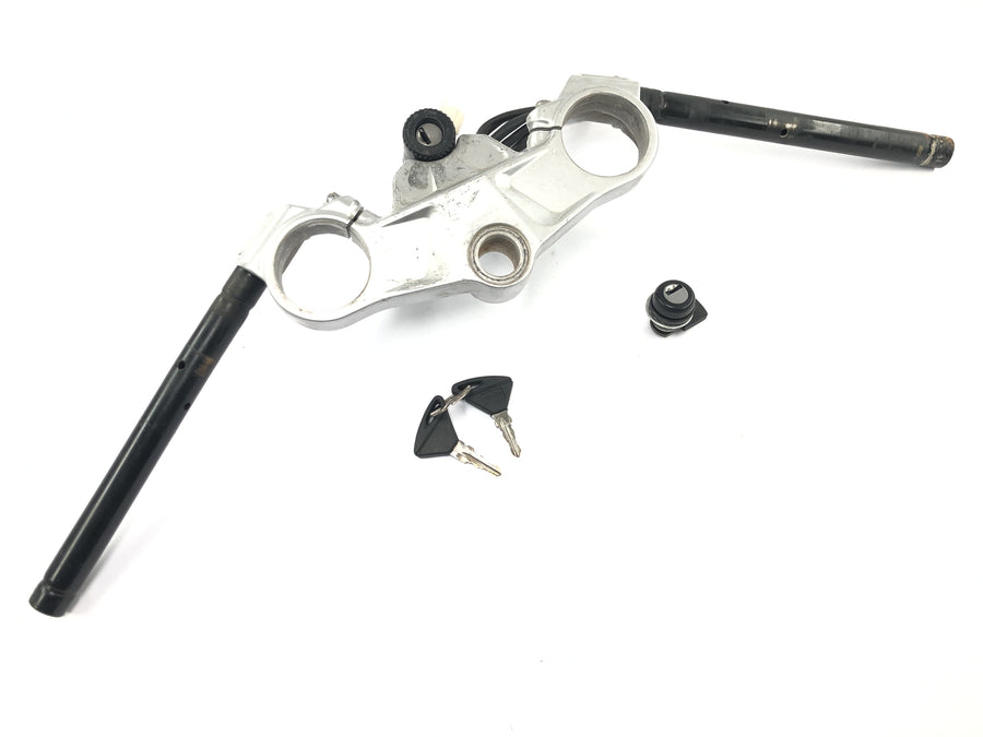 Aprilia RS 125 TW [2017] - ponte superior do garfo com trava de ignição da ponta do guidão e trava do assento
