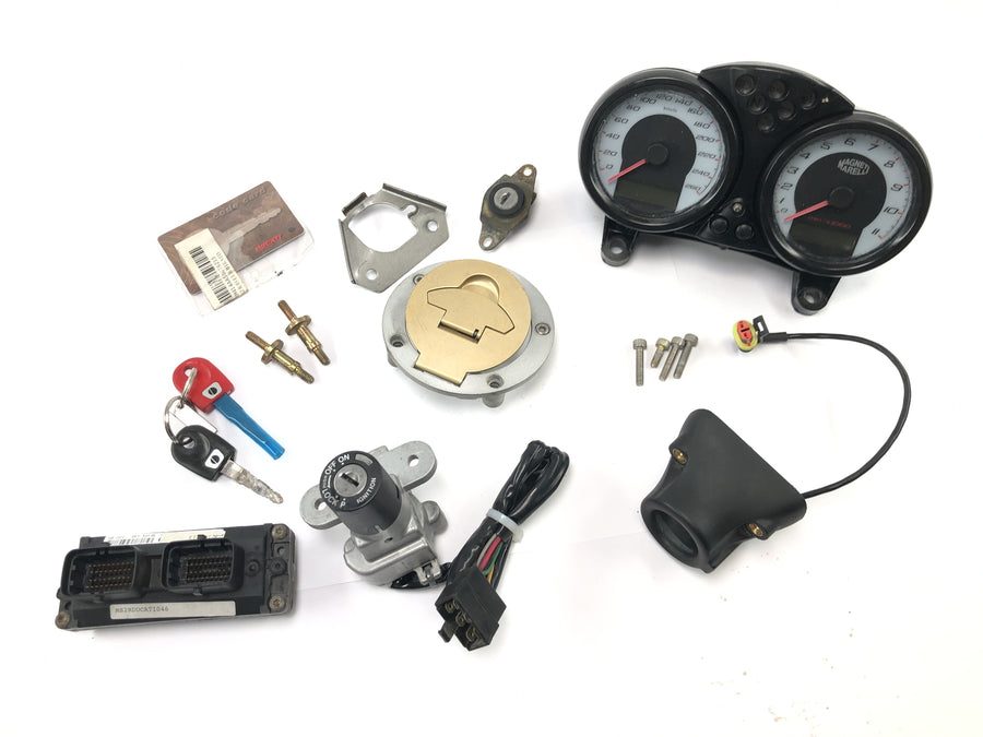Ducati Monster SR2 800 M4 [2006] - Conjunto de fechadura com imobilizador, fechadura de ignição, velocímetro, cockpit