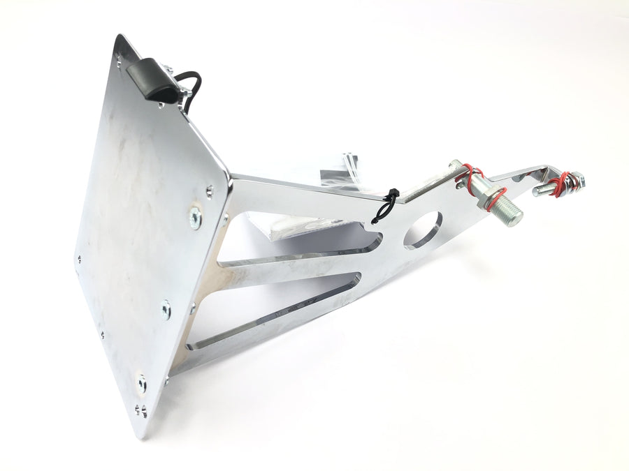 Suzuki VS 600 - 1400 Intruder [Burchard] - Porta-placa lateral 180 x 200 L cromado, novo