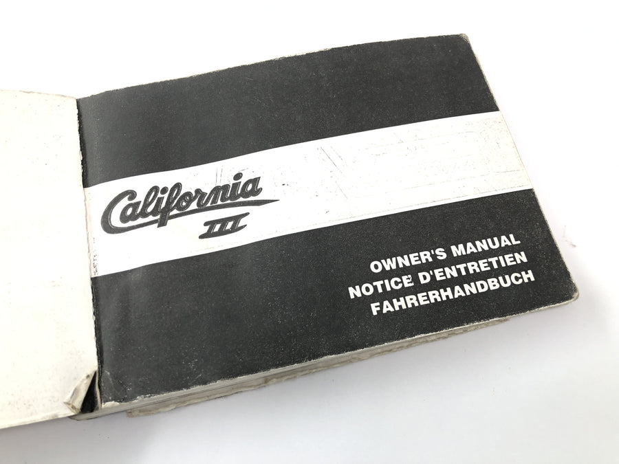 Moto Guzzi California III VY Integrale [1990] - Manual do usuário Manual