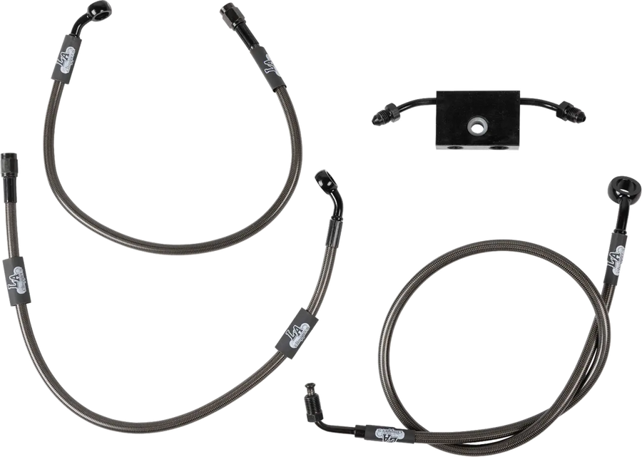 Harley Davidson FXDRS 114 [LA CHOPPERS] – Kit de linha de freio trançado à meia-noite