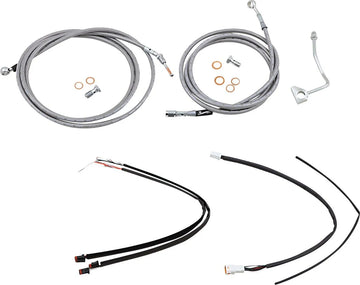 Harley Davidson flhrxs [BURLY BRAND] - Kit completo de cabo de guiador/linha de freio em aço inoxidável