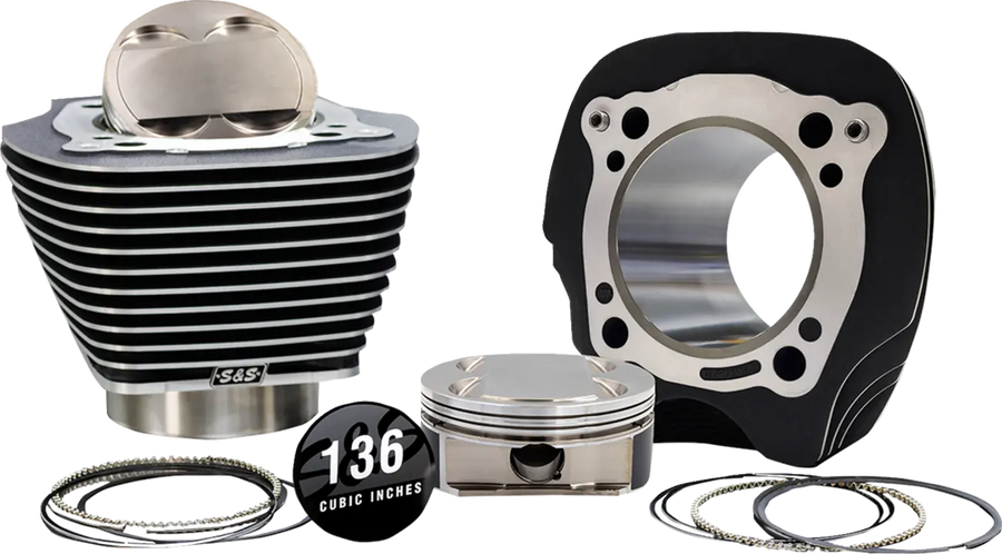 Harley-Davidson FLTRXRRSE 2147 Road Glide RR CVO 131 [2025] - 132" Hochverdichtungs- / 136" Big Bore Kit – Oberfläche: Schwarz, Hervorgehobene Lamellen – Merkmal: +8,5 cm³ Kuppelvolumen – Bild 1
