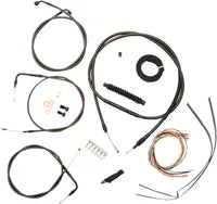 Harley Davidson Flst [LA CHOPPERS] - Kit completo de cabo/linha de freio trançado à meia-noite
