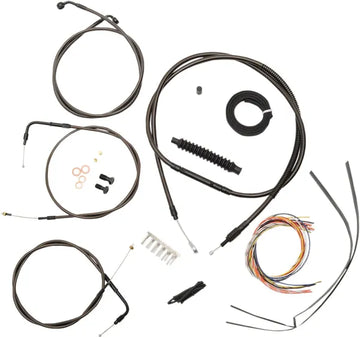 Harley Davidson Flst [LA CHOPPERS] - Kit completo de cabo/linha de freio trançado à meia-noite