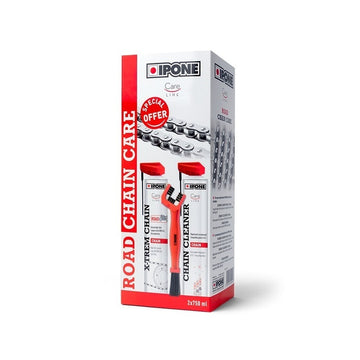 IPONE Chain Care Pack Road – conjunto de cuidados de corrente com limpador, spray e pincel