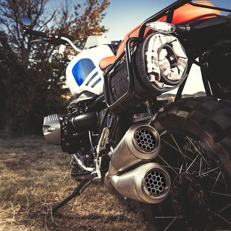 BMW R nineT 1200 Urban G/S (niedriger Auspuff) [2017-2023] - Doppelauspuff aus Titan mit sichtbaren Schweißnähten