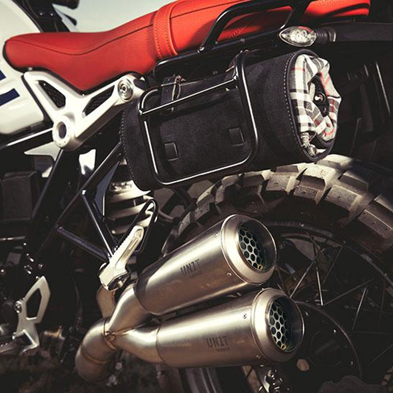 BMW R nineT 1200 Urban G/S (niedriger Auspuff) [2017-2023] - Doppelauspuff aus Titan mit sichtbaren Schweißnähten